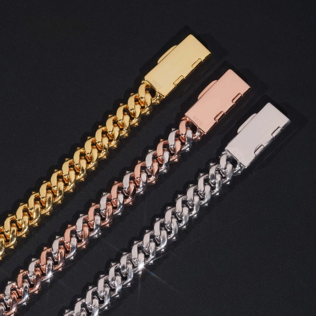12mm 925 Sterling Silver Moissanite Cuban Link Chain