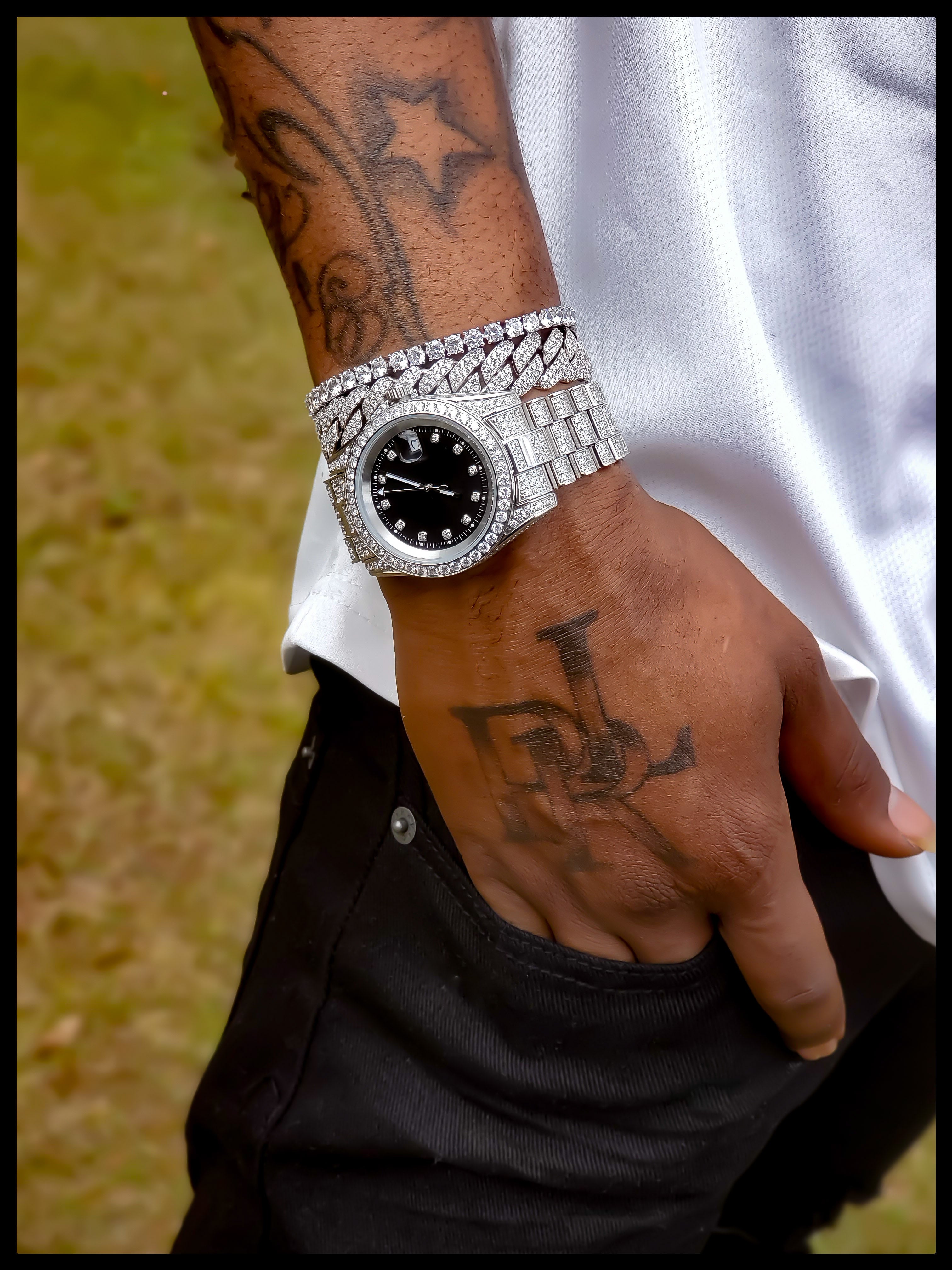 PRL Bust-down Black Face Quartz Watch