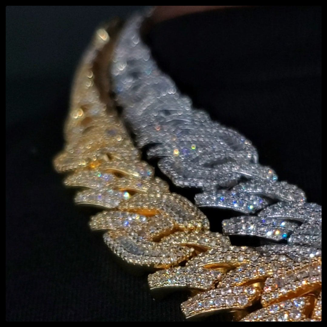 14mm Baguette/Round Diamond Cuban Chain