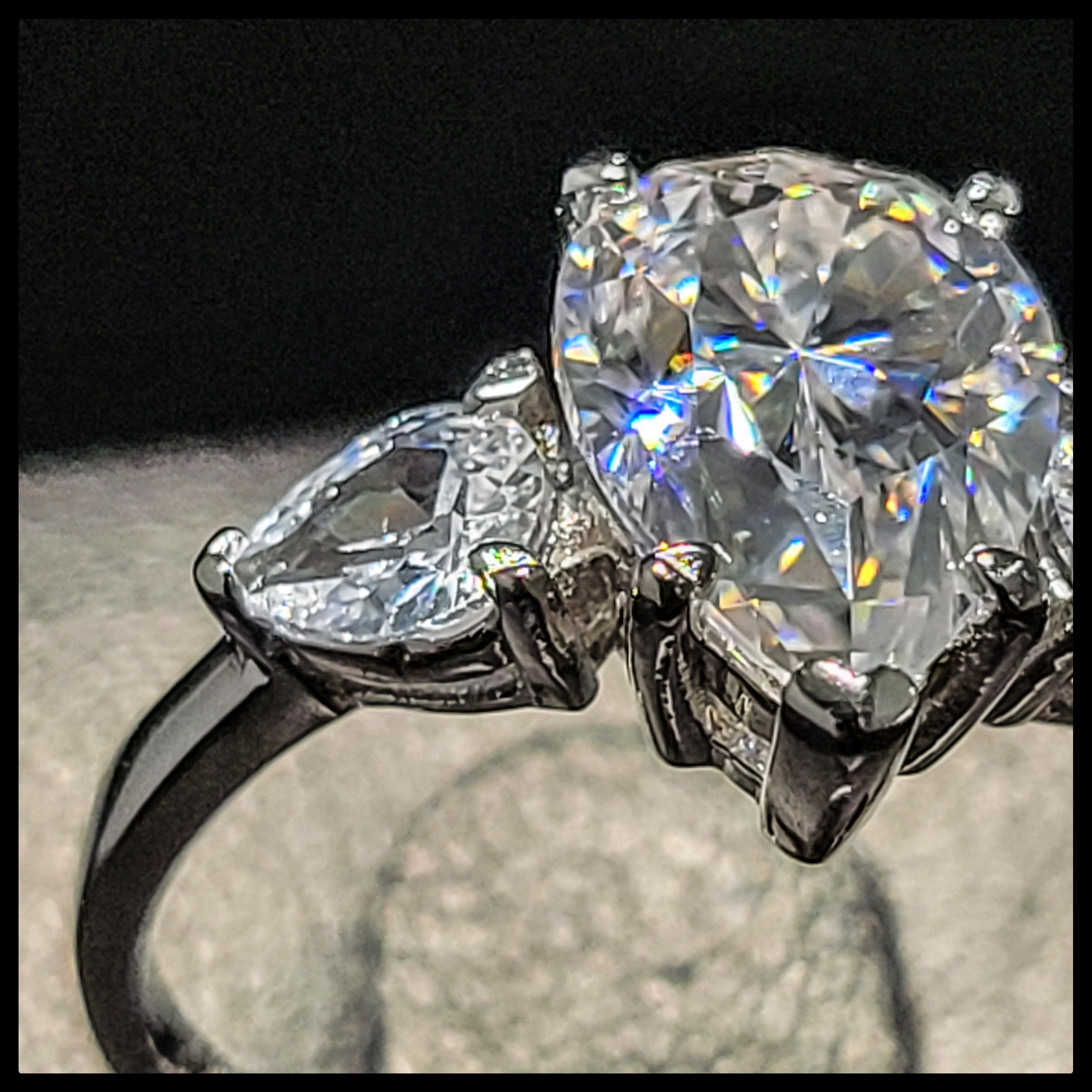 2 ct. Moissanite Triple Pear Ring