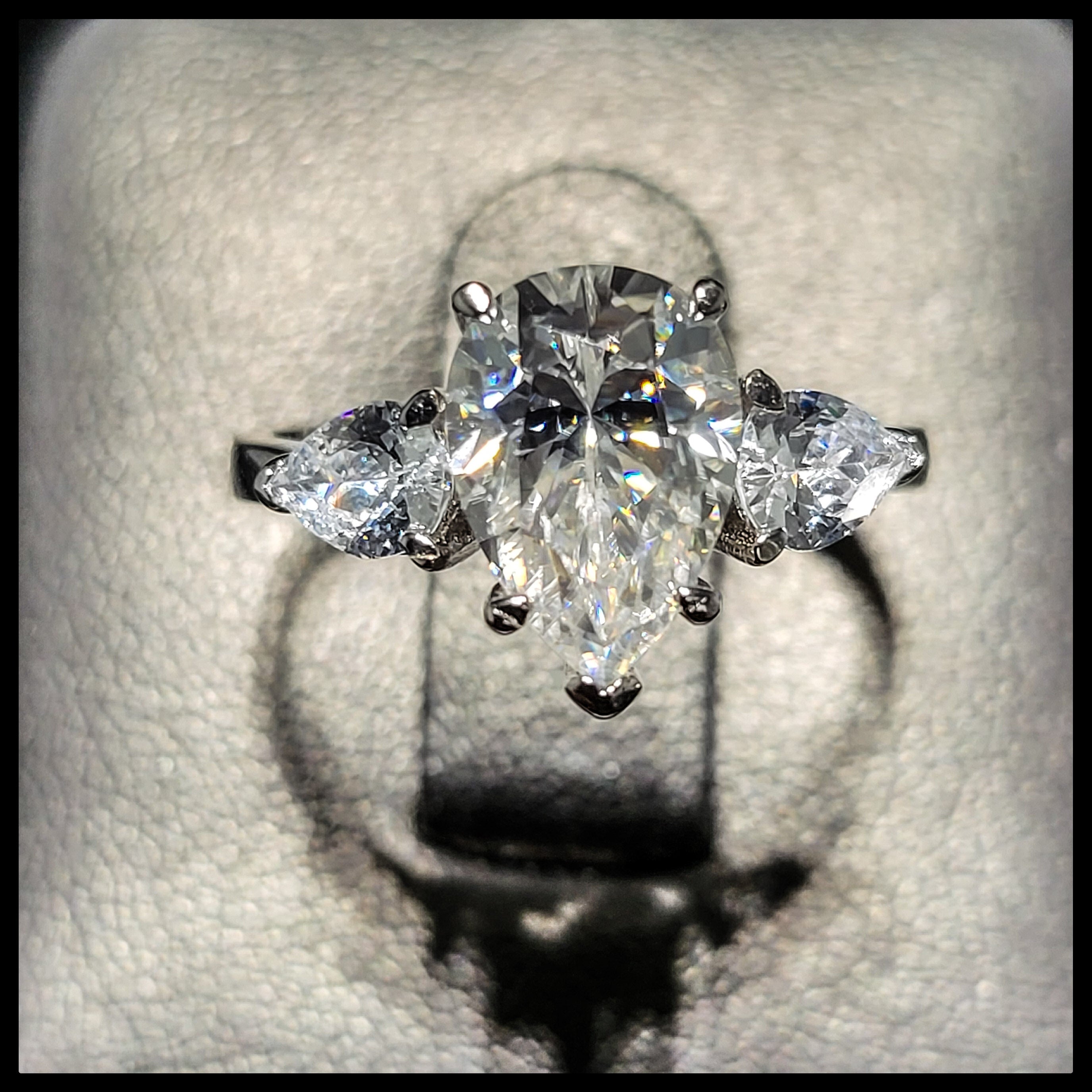 2 ct. Moissanite Triple Pear Ring