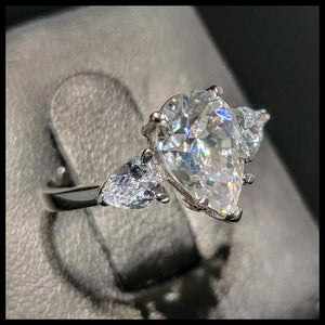 2 ct. Moissanite Triple Pear Ring