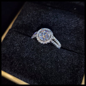 1 ct. Moissanite Round Halo Ring